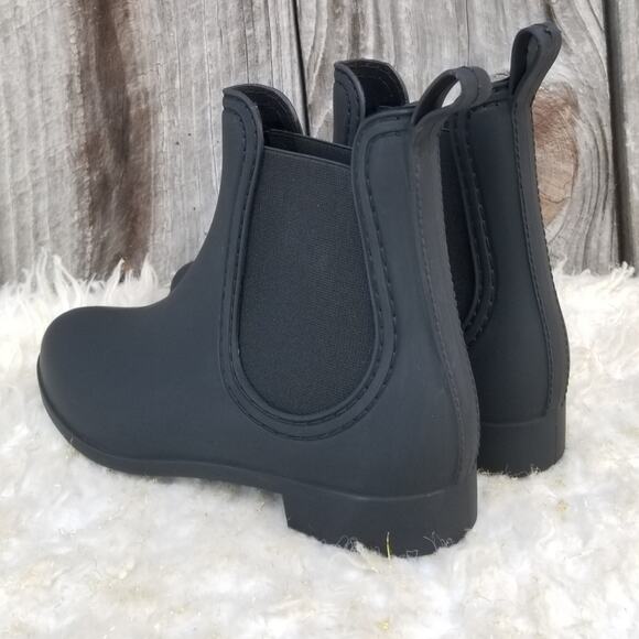 Black Rainboots Jeffrey Campbell Chelsea Forecast Waterproof Boots Size 10 NWT - Picture 5 of 14